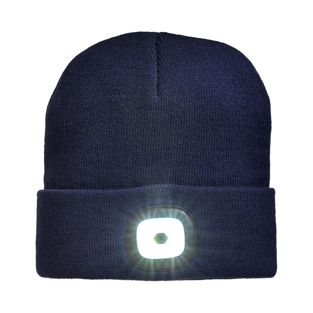 Cappellino in maglia 100% acrilico pesante con luce LED removibile e ricaricabile USB Cappellino in maglia 100% acrilico pesante con luce LED removibile e ricaricabile USB