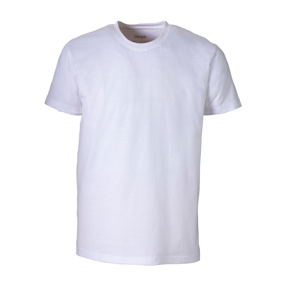 T-shirt unisex bianca in cotone e poliestere rigenerati da 145 g/m2 T-shirt unisex bianca in cotone e poliestere rigenerati da 145 g/m2